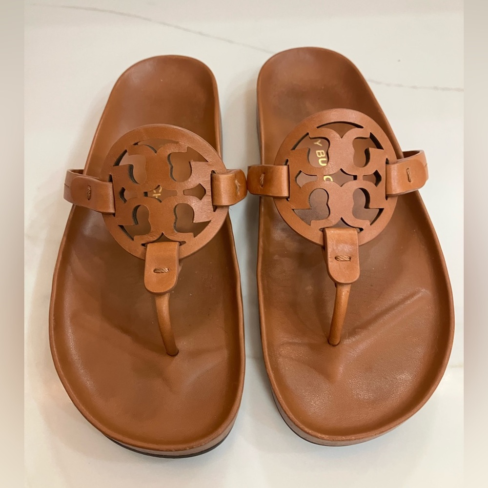 Tory Burch Miller Cloud Sandals Aged Camello